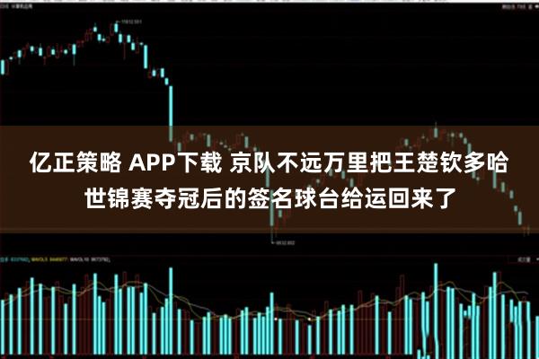 亿正策略 APP下载 京队不远万里把王楚钦多哈世锦赛夺冠后的签名球台给运回来了
