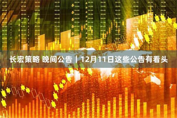 长宏策略 晚间公告｜12月11日这些公告有看头